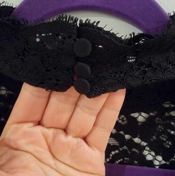 & Other Stories High Neck Bodycon Lace Longsleeve Scalloped Hem Dress Size 6 - Picture 6 of 12